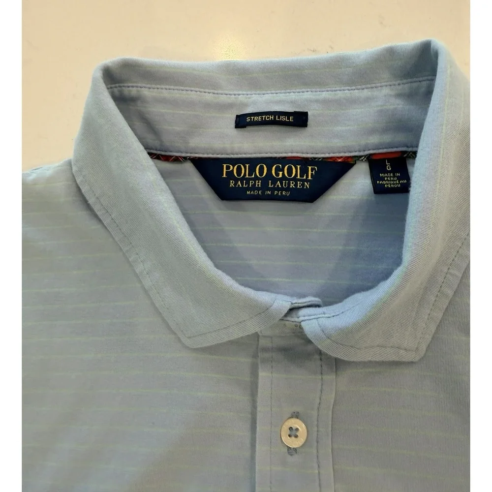 Polo Golf Ralph Lauren Men's Striped Polo Shirt Stretch Lisle Size Large